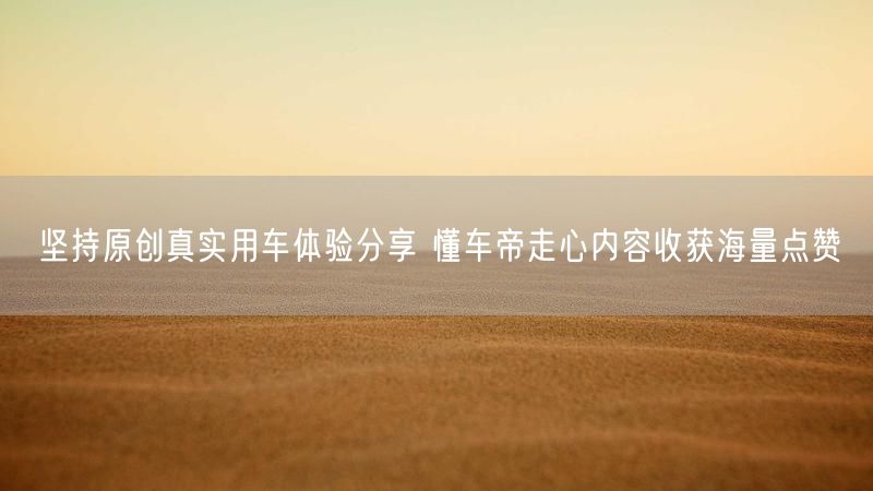 坚持原创真实用车体验分享 懂车帝走心内容收获海量点赞