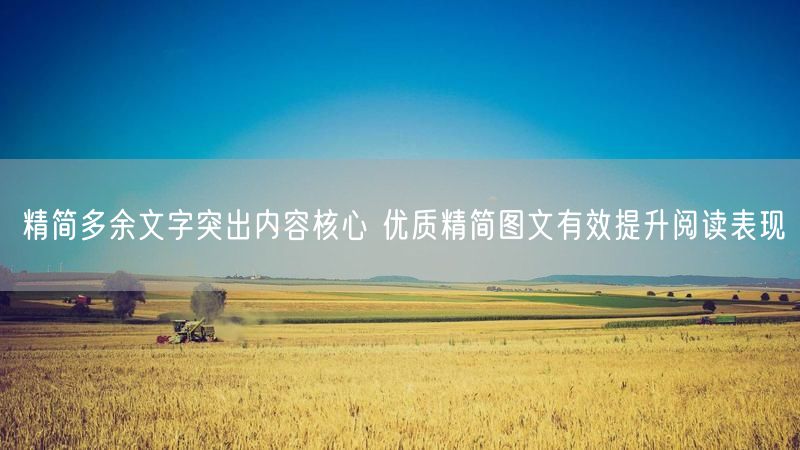 精简多余文字突出内容核心 优质精简图文有效提升阅读表现