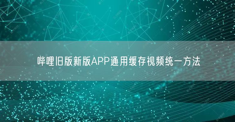 哔哩旧版新版APP通用缓存视频统一方法