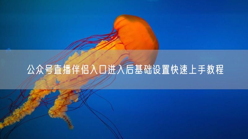 公众号直播伴侣入口进入后基础设置快速上手教程