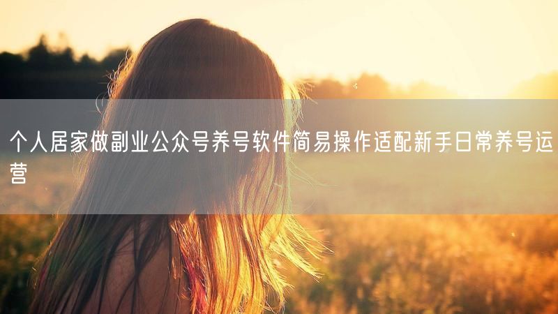 个人居家做副业公众号养号软件简易操作适配新手日常养号运营