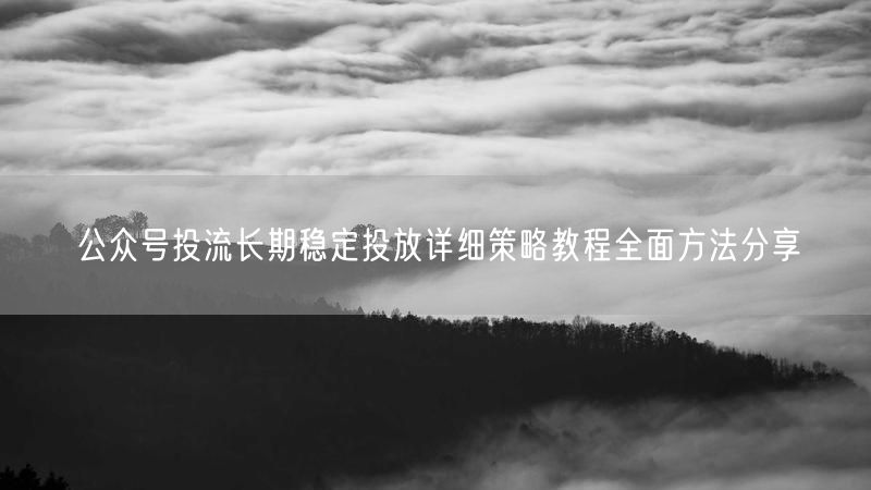 公众号投流长期稳定投放详细策略教程全面方法分享