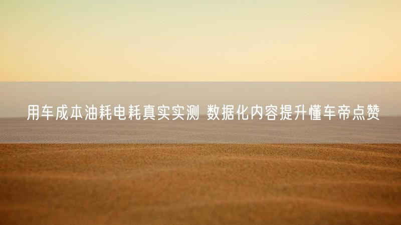 用车成本油耗电耗真实实测 数据化内容提升懂车帝点赞