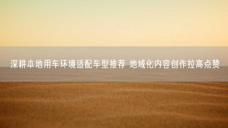 深耕本地用车环境适配车型推荐 地域化内容创作拉高点赞