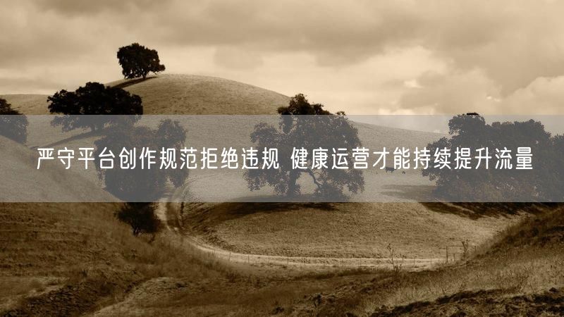 严守平台创作规范拒绝违规 健康运营才能持续提升流量