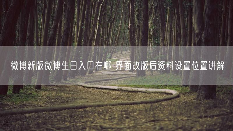 微博新版微博生日入口在哪 界面改版后资料设置位置讲解