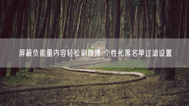 屏蔽负能量内容轻松刷微博 个性化黑名单过滤设置