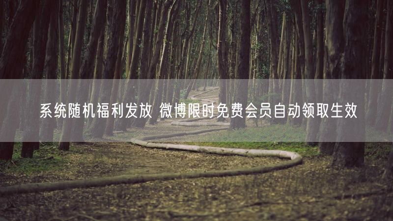系统随机福利发放 微博限时免费会员自动领取生效
