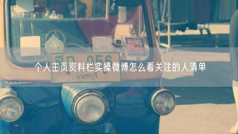 个人主页资料栏实操微博怎么看关注的人清单