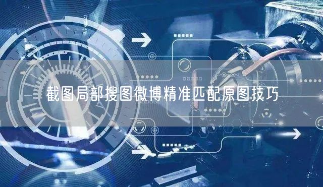截图局部搜图微博精准匹配原图技巧